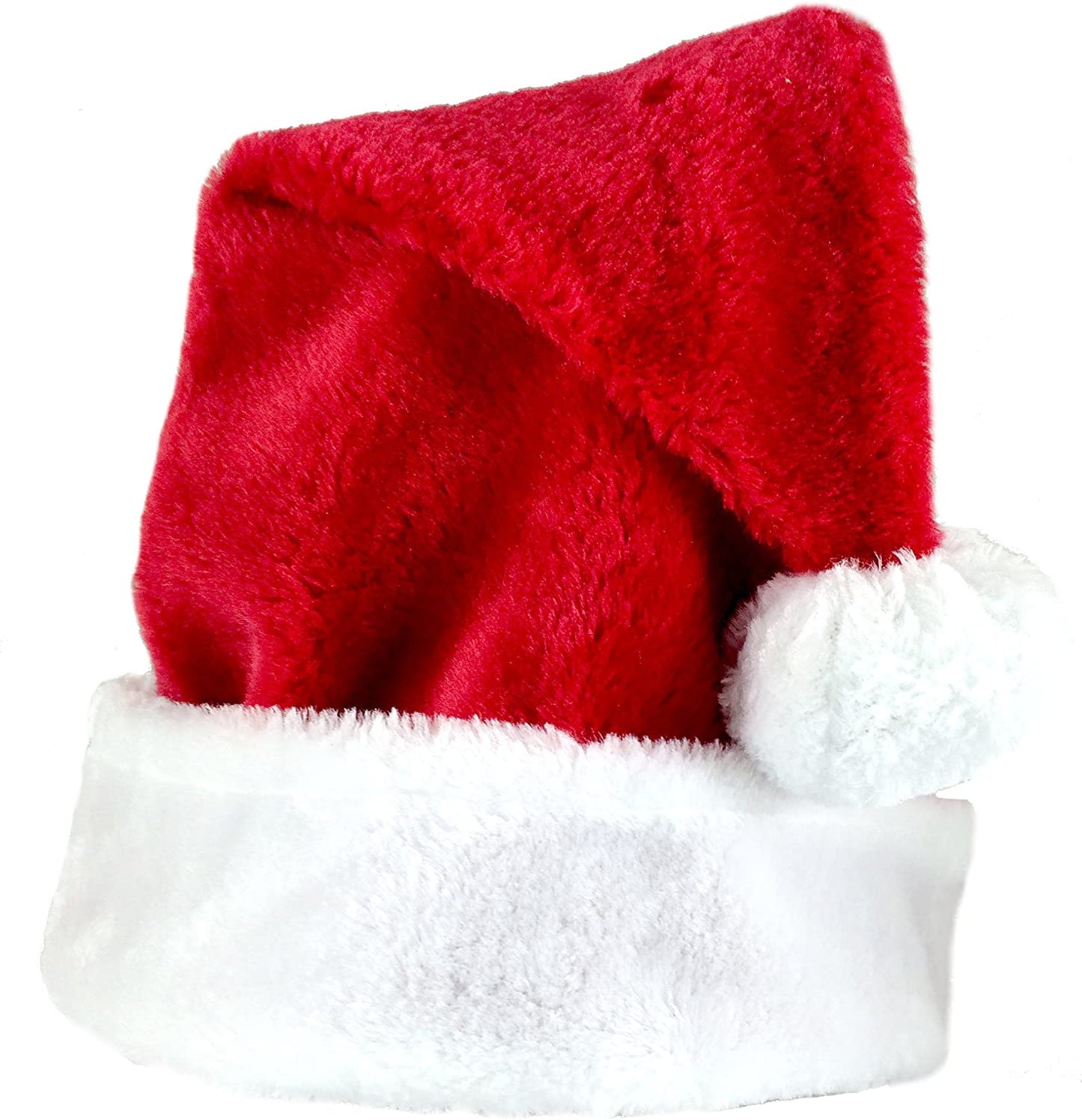 Classic Red Plush Santa Hat with White Cuff
