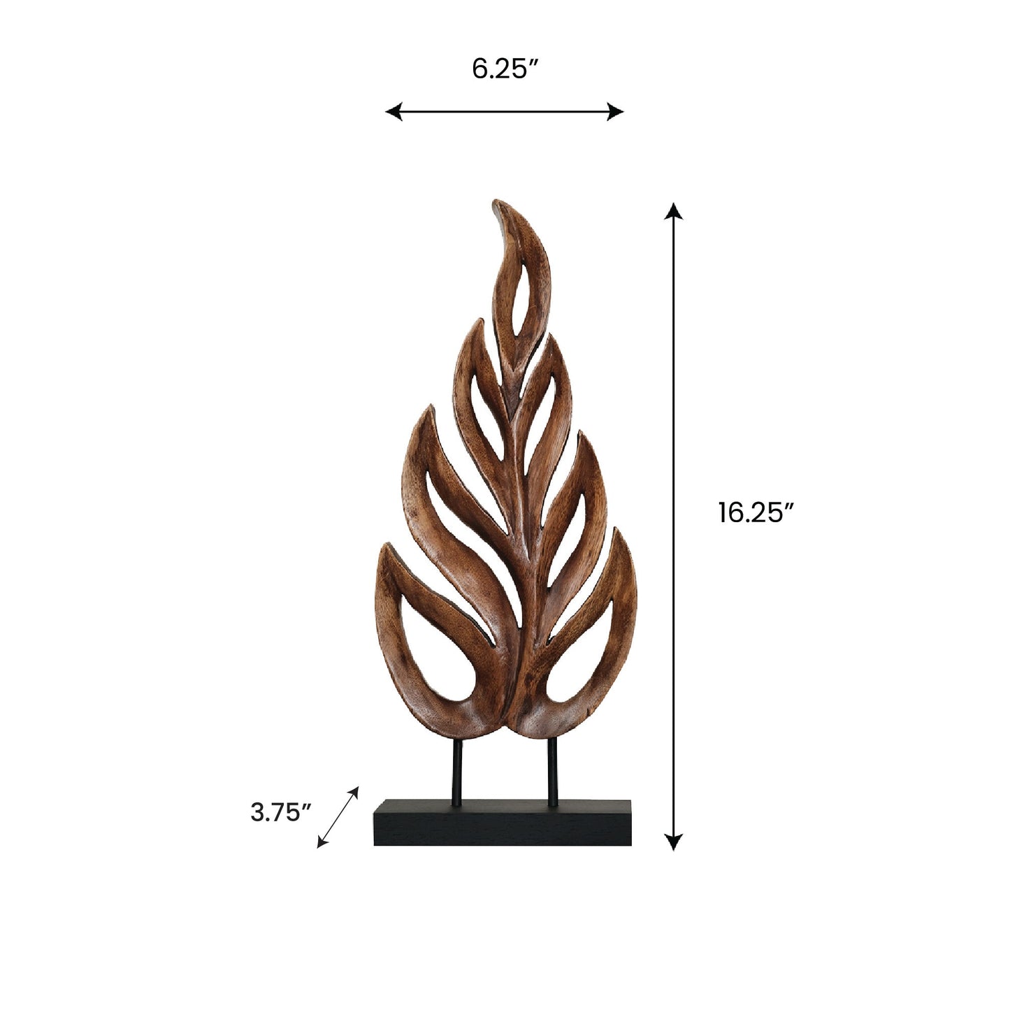 Handmade Wooden Sculpture – Medium Wooden Leaf | Acacia Wood Decor, Nature Inspired Art