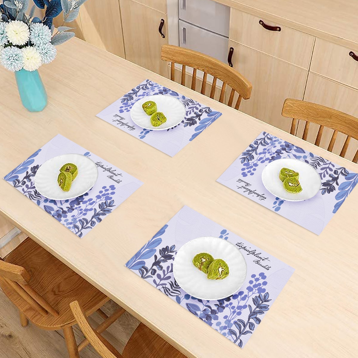 PVC Placemats – Durable Blue Dining Table Mats | Heat Resistant & Non Slip