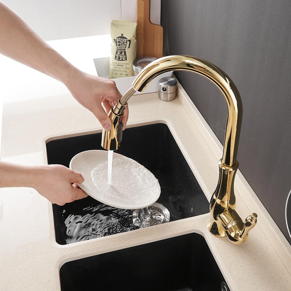 Max Swivel Spout Pull-Down Single-Hole Kitchen Sink Faucet