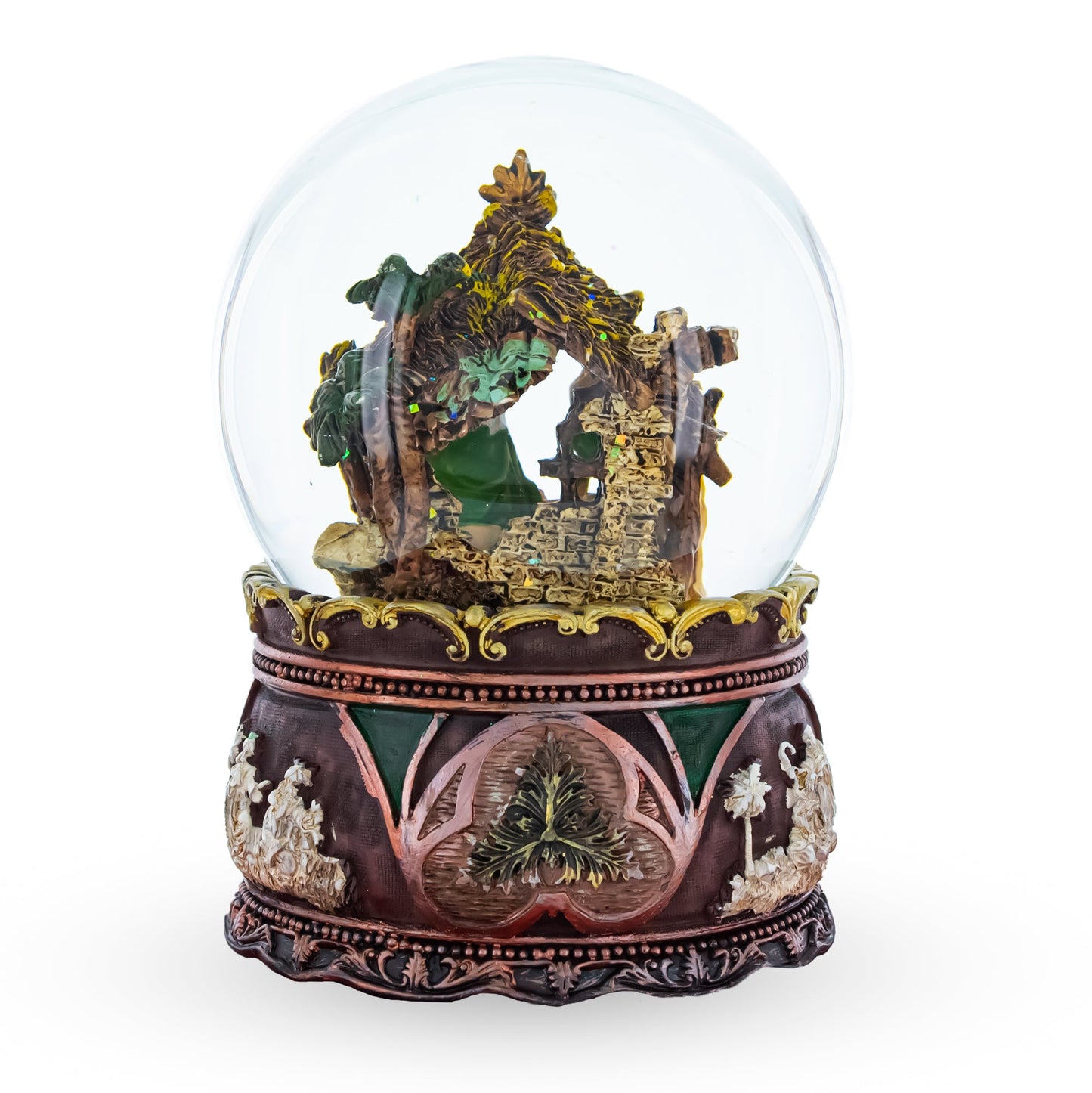 Nativity Serenity Water Snow Globe with "Silent Night" Music Box
