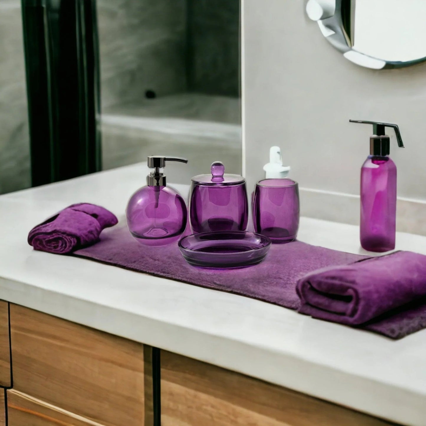 Ruby Glass 4-Piece Bathroom Set