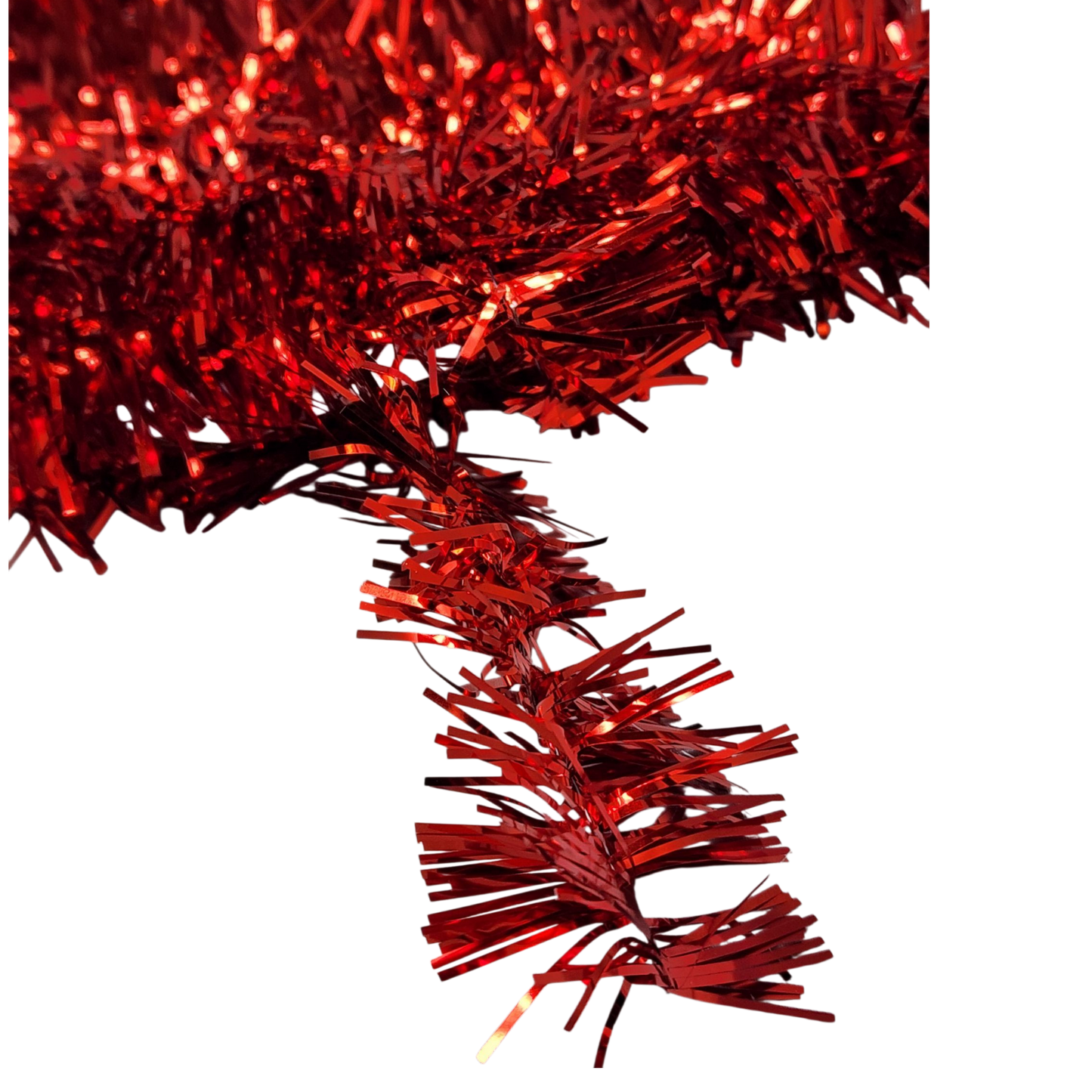 40 Feet Metallic Tinsel Garland - Red