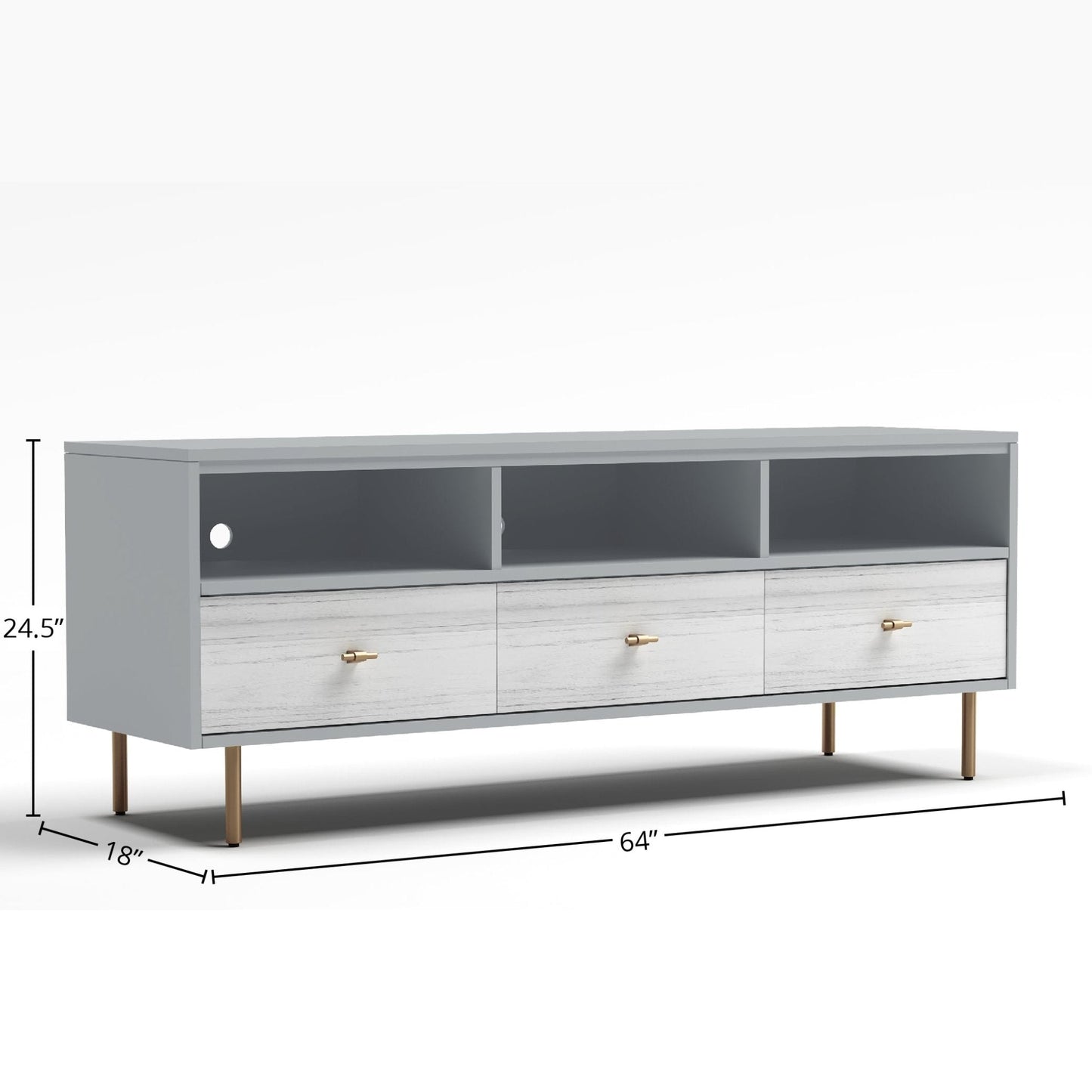 Saige TV Console, Weathered White