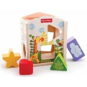 Fisher Price Blocks In House Wooden Shape Sorter Toy