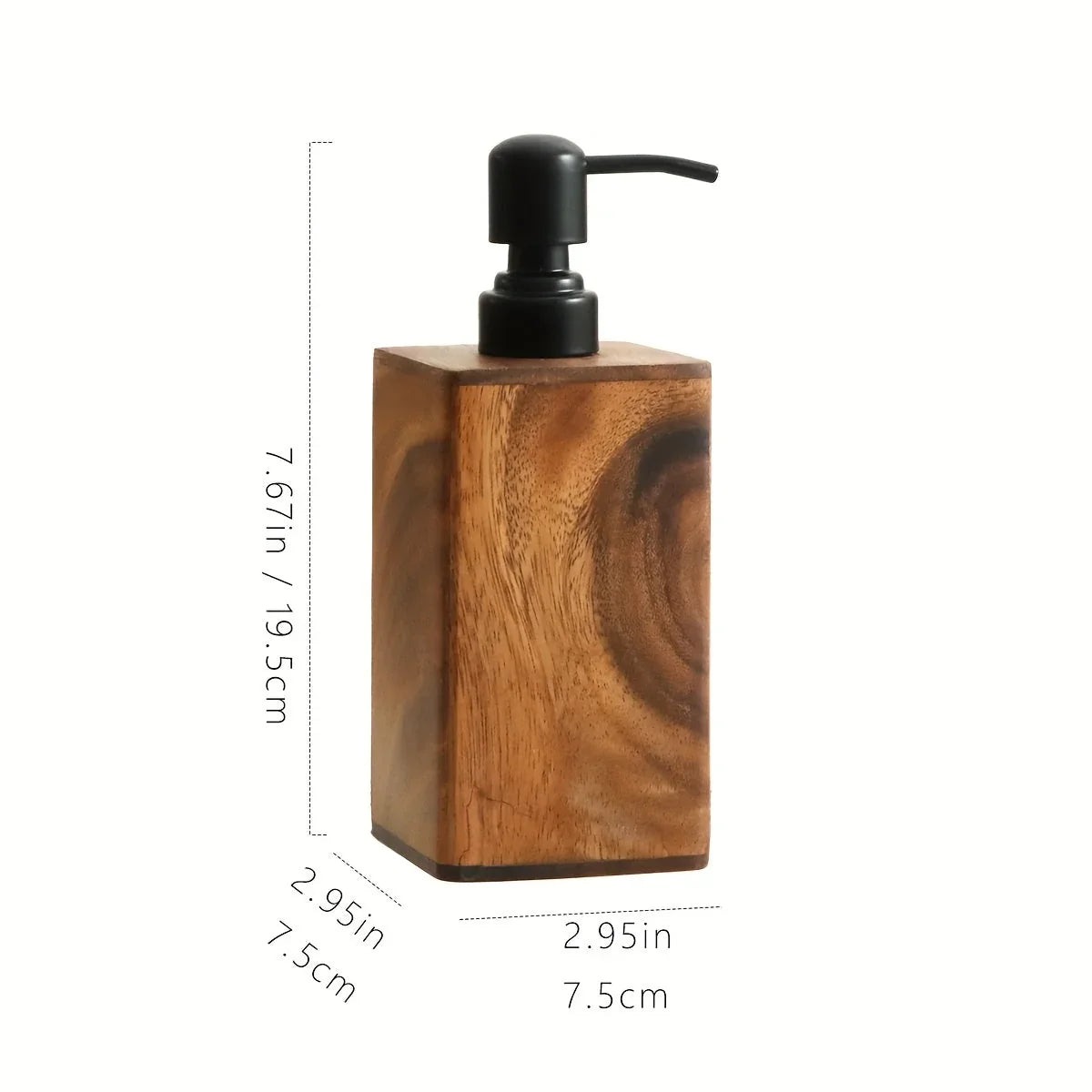 Soap Dispenser - Stainless Steel Wooden 6.76oz