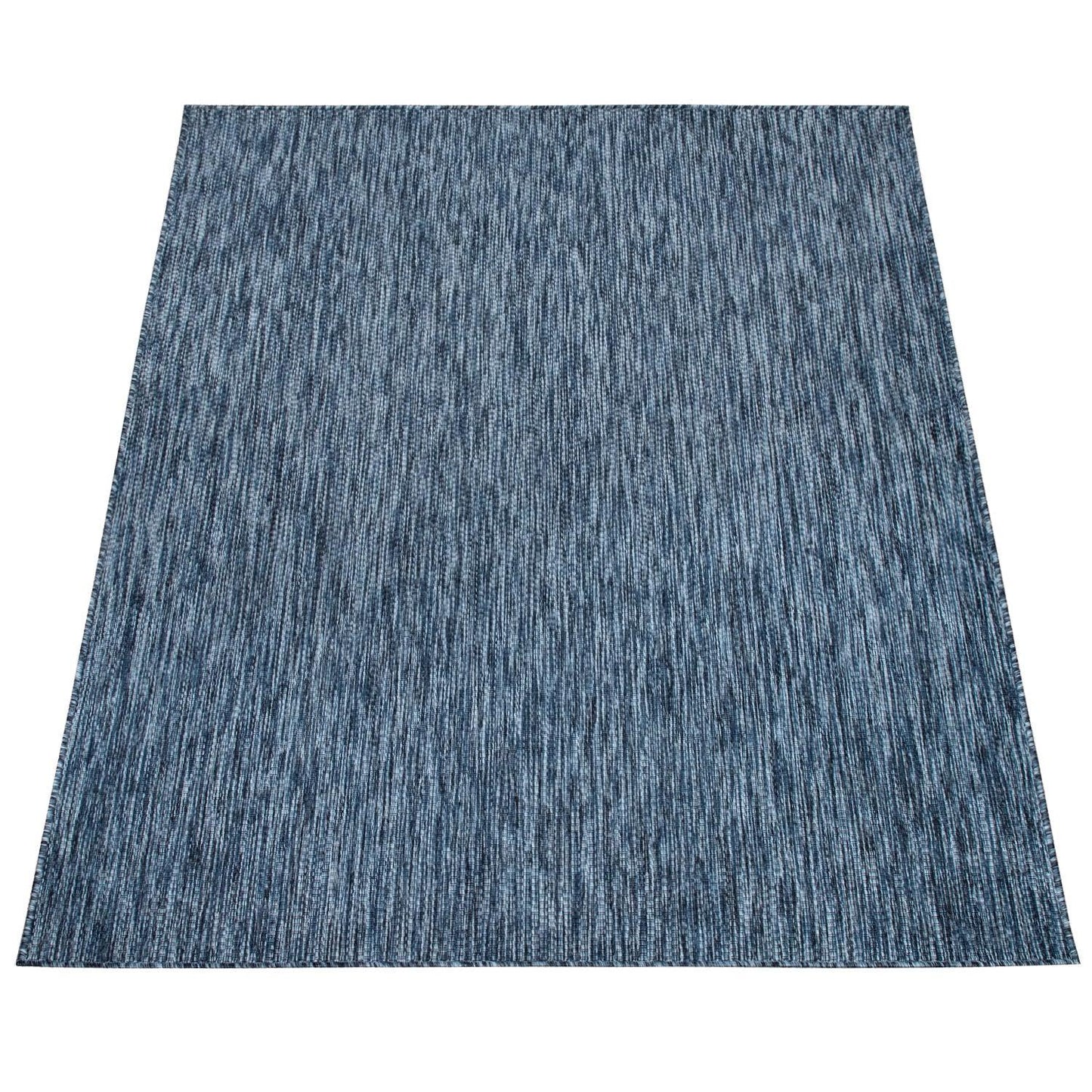 Solid Outdoor Rug for Patio or Balcony weatherproof in Mottled Blue