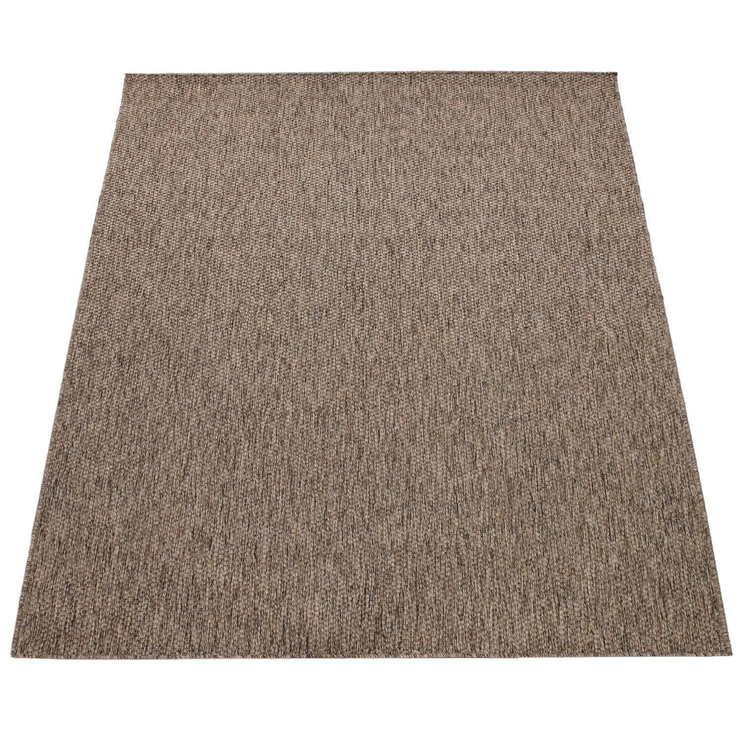 Solid Outdoor Rug for Patio or Balcony weatherproof in Mottled Brown
