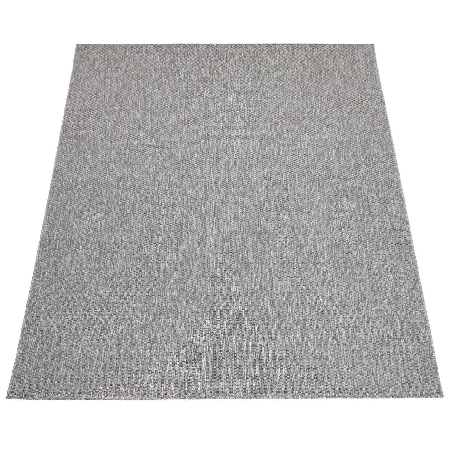 Solid Outdoor Rug for Patio or Balcony weatherproof in Mottled Grey