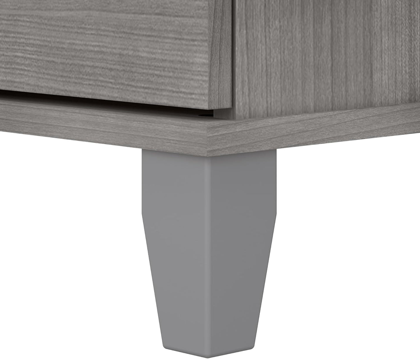 Spacious Home Office Desk with Drawers in Gray