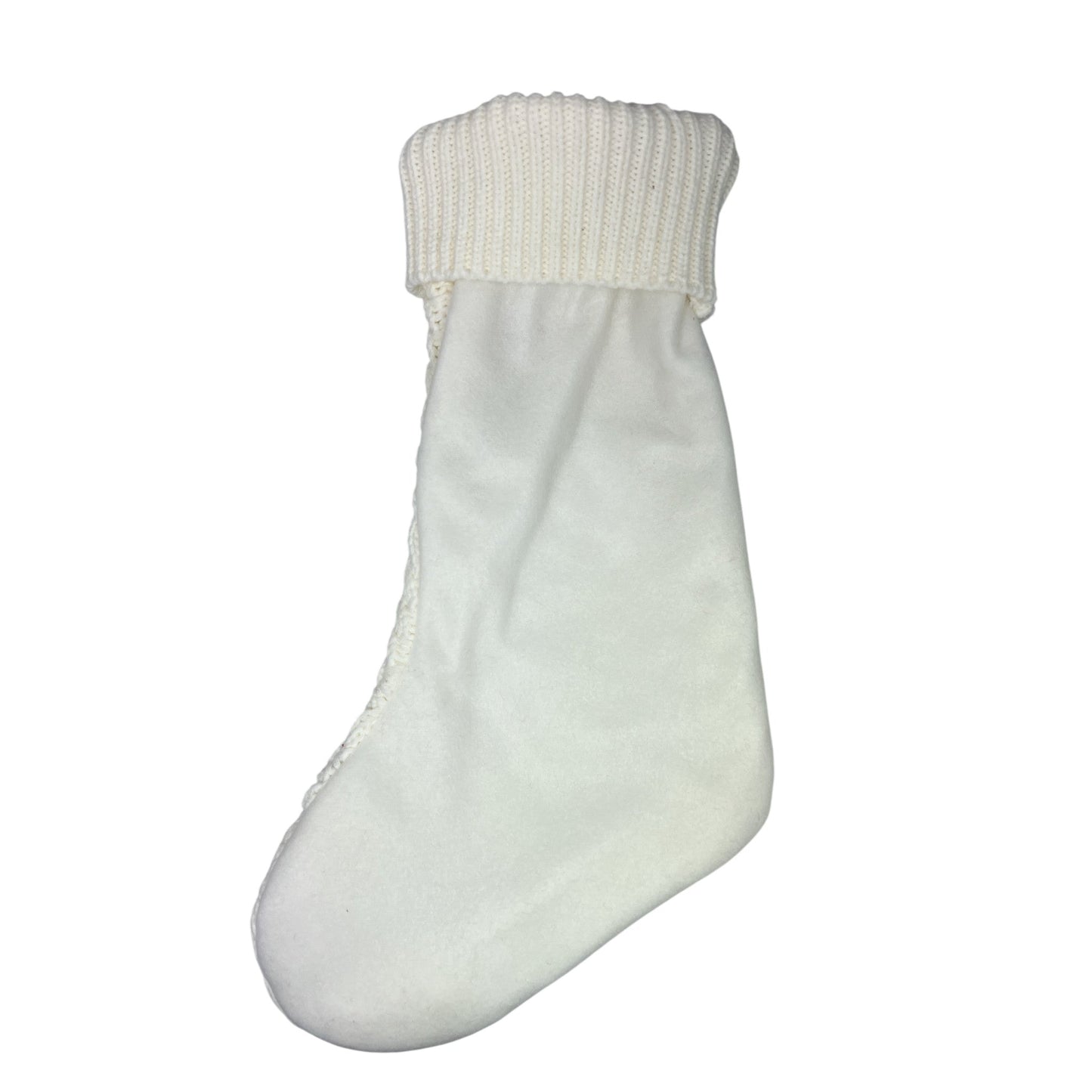 Fabric Knit Stocking White With JoyTag