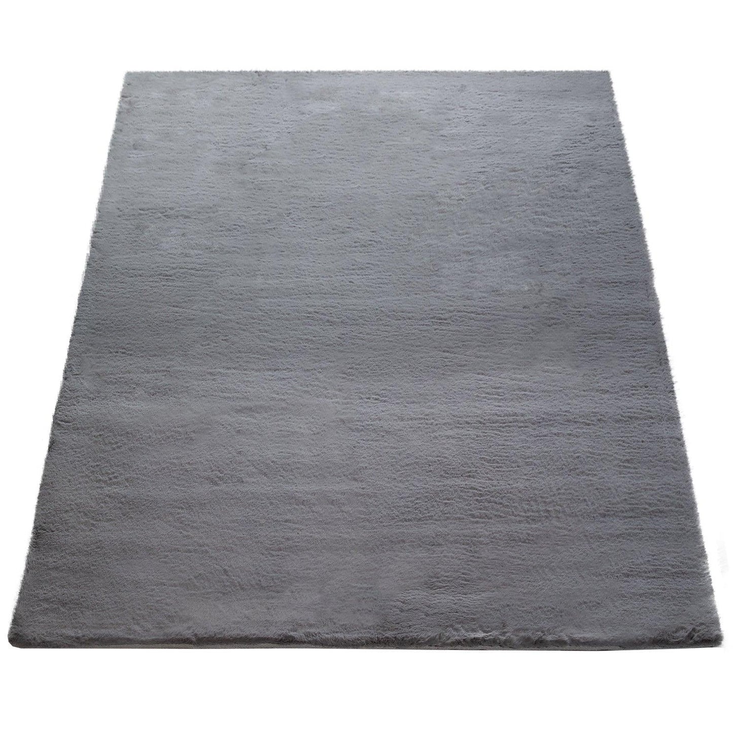 Super Soft Area Rug Fluffy High Pile Cosy Luxurious Touch in Solid Anthracite