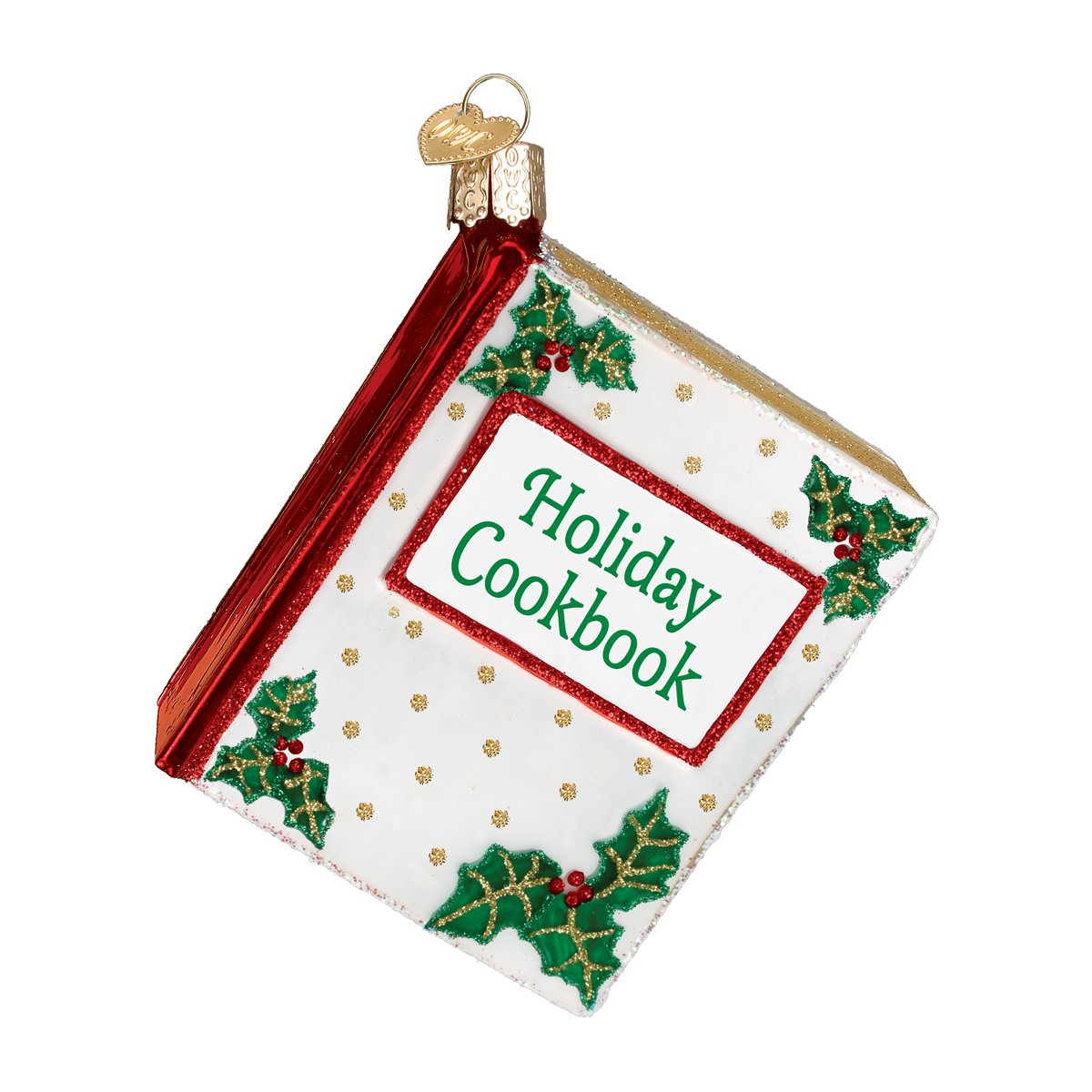 Christmas Cookbook Glass Ornament