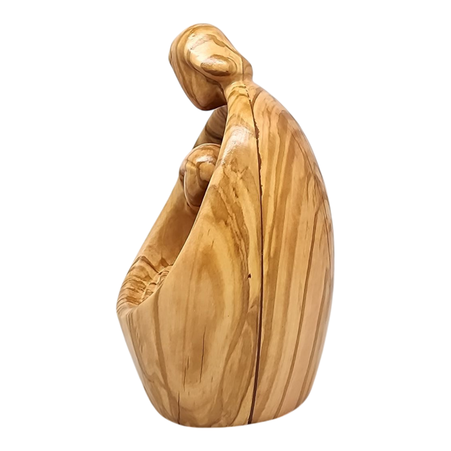 Modern Style Holy Family Carved Nativity - Olive Wood - 6.75 Inch