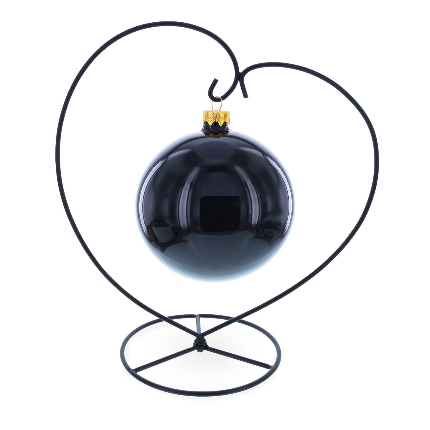 Heart-Shaped Hanging Photo Picture Frame and Black Metal Ornament Stand 9.75 Inches