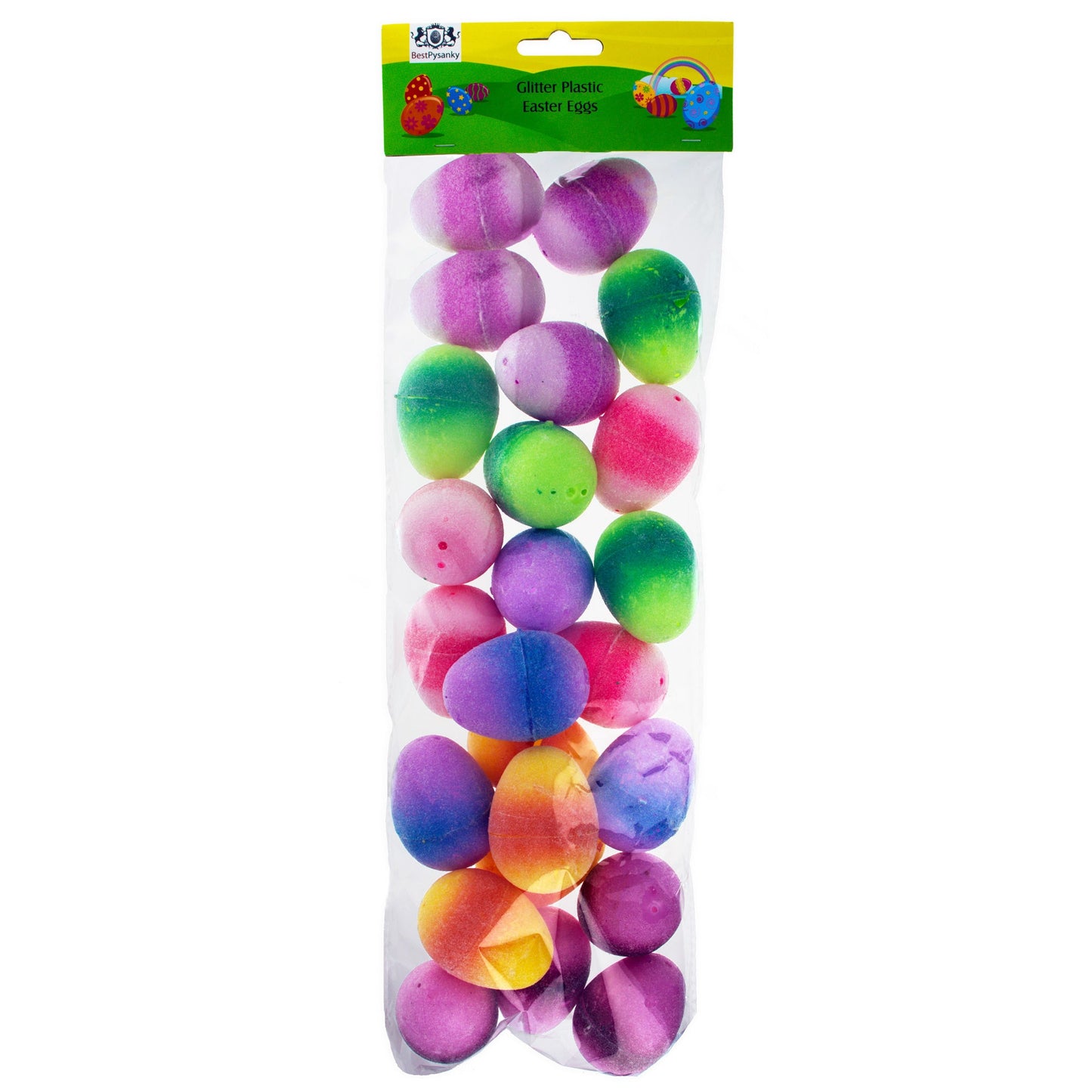 Set of 24 Glittered Jelly Fruit Marmalade Plastic Easter Eggs, 2.25 Inches Each