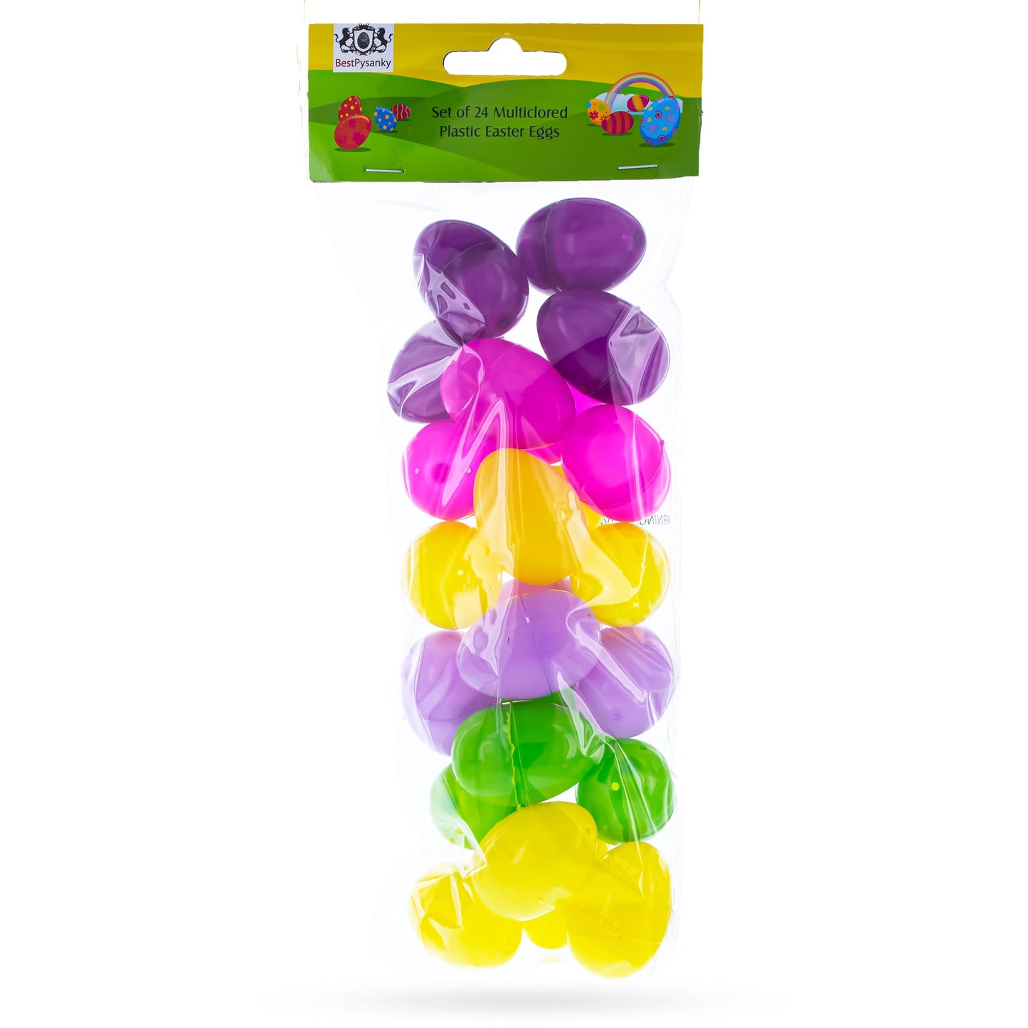 Set of 24 Mini Multicolored Plastic Easter Eggs 1.75 Inches