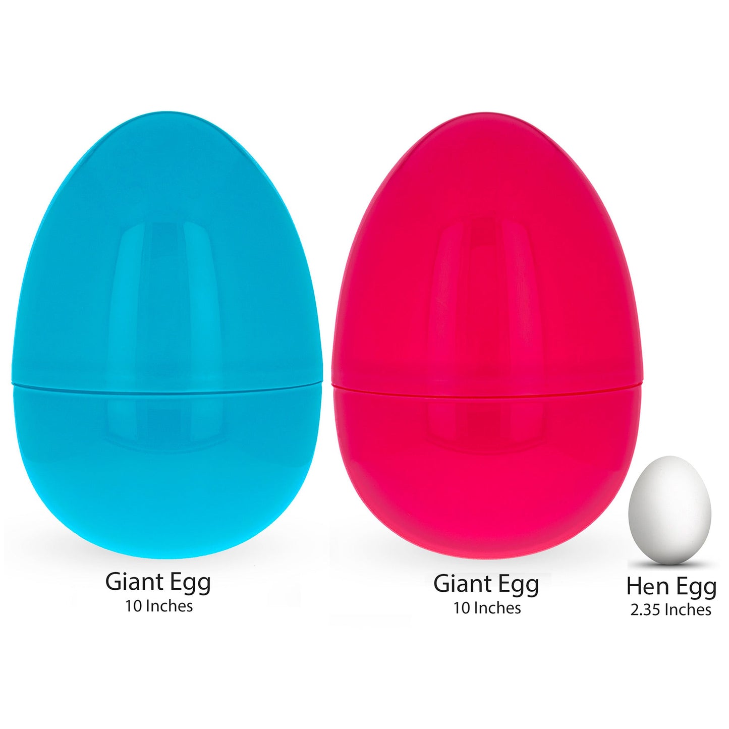 Set of 2 Pink and Blue Giant Jumbo Large Size Fillable Plastic Easter Eggs 10 Inches