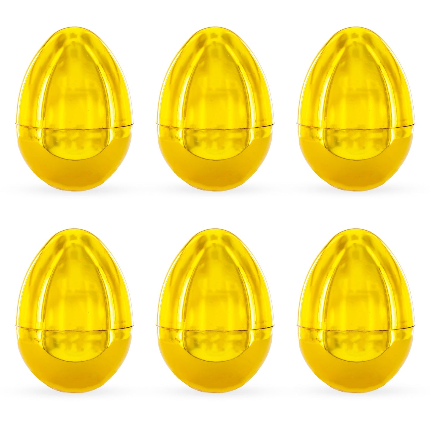 Set of 6 Shiny Gold-Tone Easter Eggs 2.25 Inches