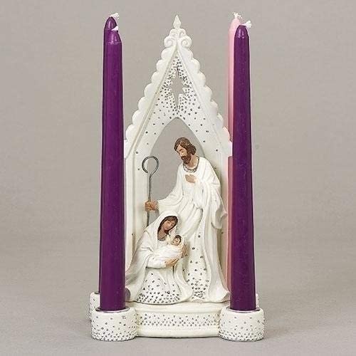 Holy Family Advent Silver Dot Candle Holder