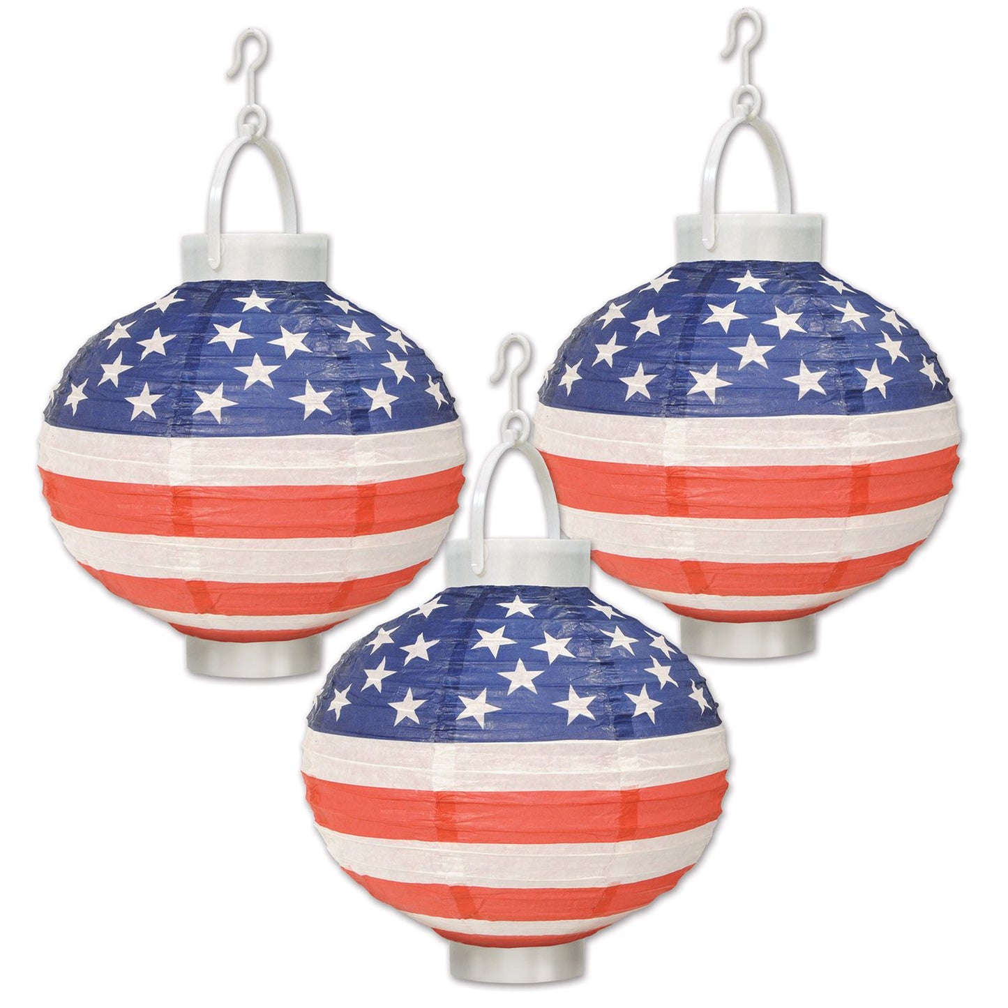 Patriotic Light Up Paper Lanterns Decorations