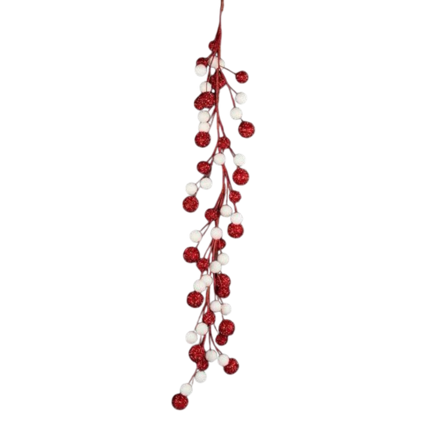 Red and White Glitter Foil Ball Garland