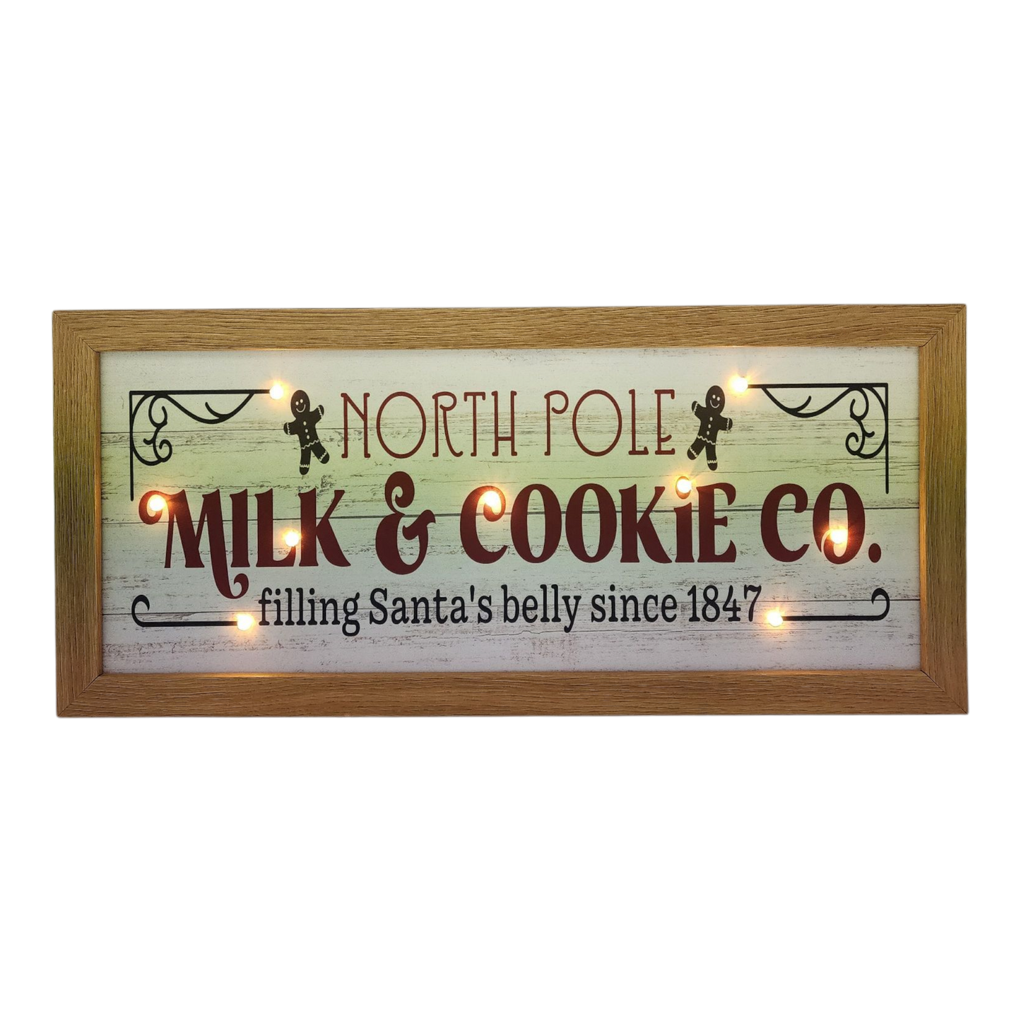 North Pole Milk & Cookie Co. Lighted Sign