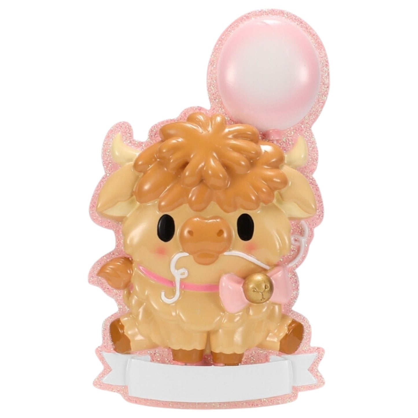 Highland Cow Cutesy Pink Baby Ornament