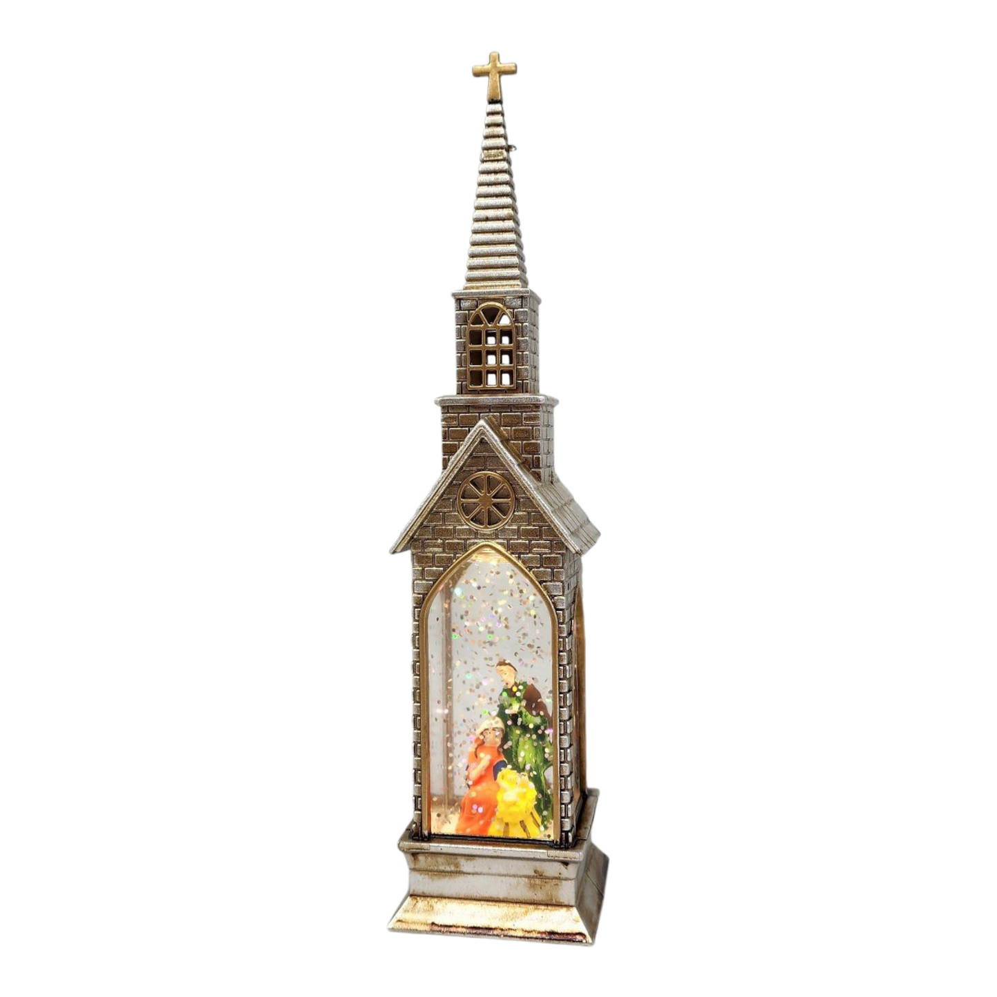 Lighted Church Waterglobe - Holy Family