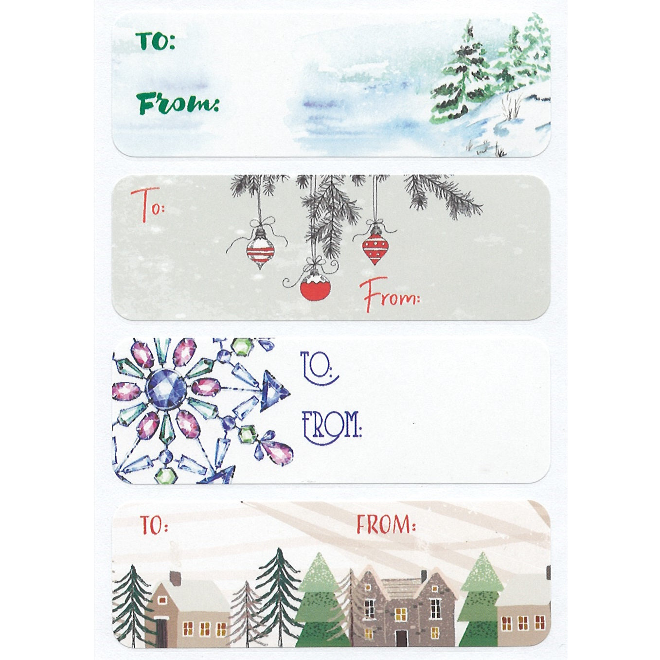 50 Count Peel and Stick Gift Tags - Holiday Classics