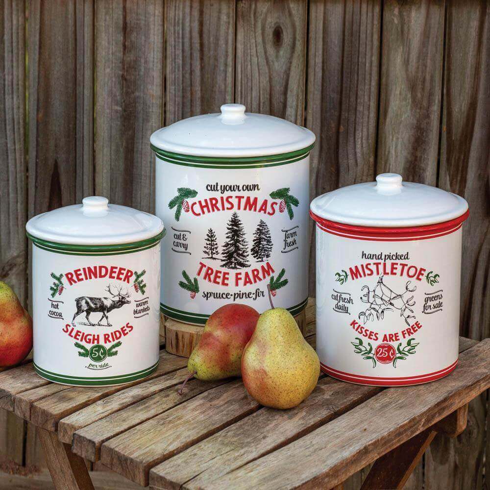 Vintage Holiday Storage Containers (Set of 3)