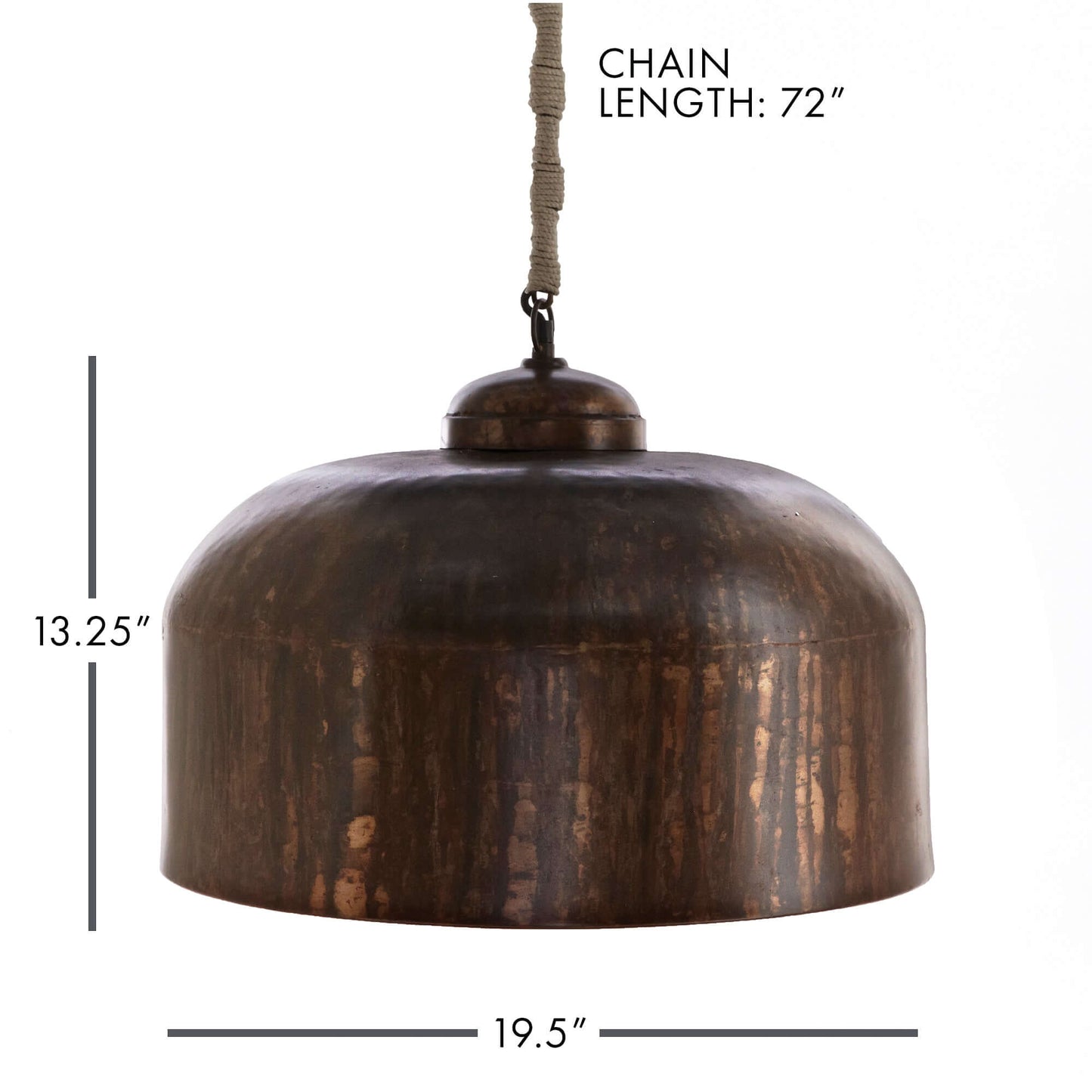 Vintage Industrial Iron Pendant Light with Jute Wrap