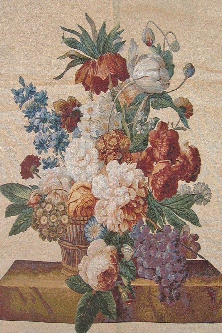 DaDa Bedding Spring Harvest Elegant Botanical Baroque Woven Tapestry Wall Hanging - 28" x 43"