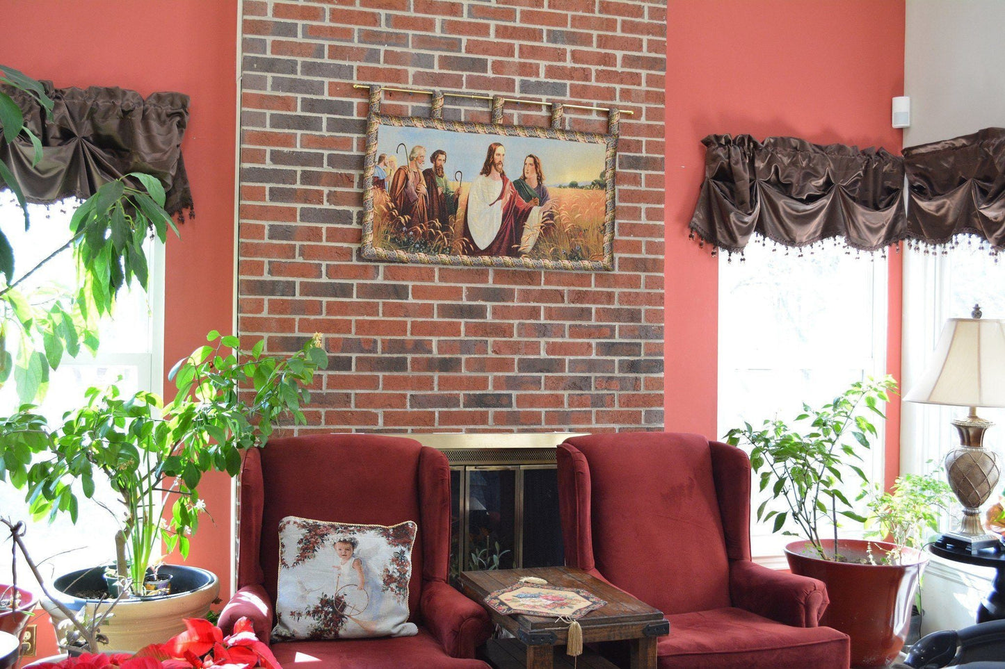 Tache Christus Im Ahrenfeld Tapestry Christ's Apostles Religious Woven Wall Hanging Artwork Mural 43 x 23 (12932)