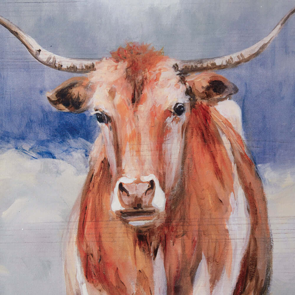 Western Texas Longhorn Wall Art Print in Frame