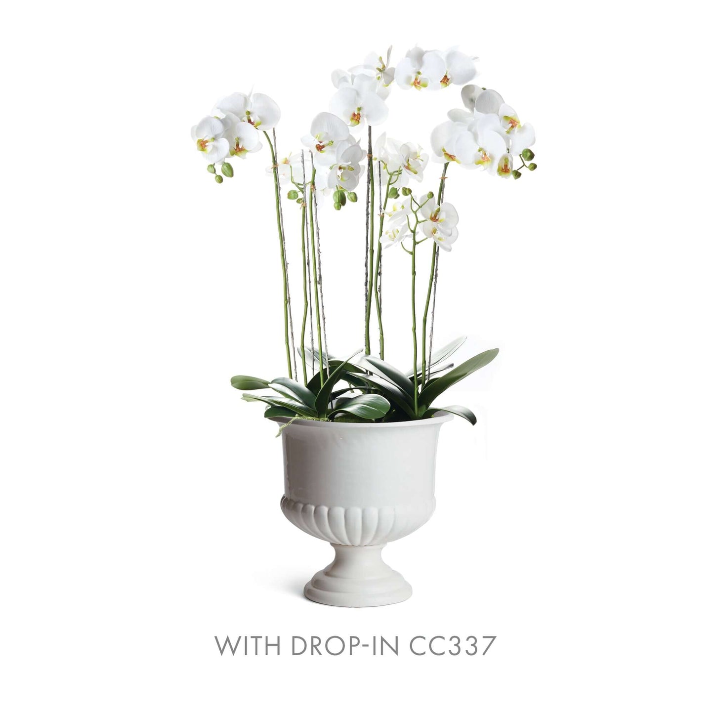 White Ceramic Urn Planter for Tuscan-Inspired Decor