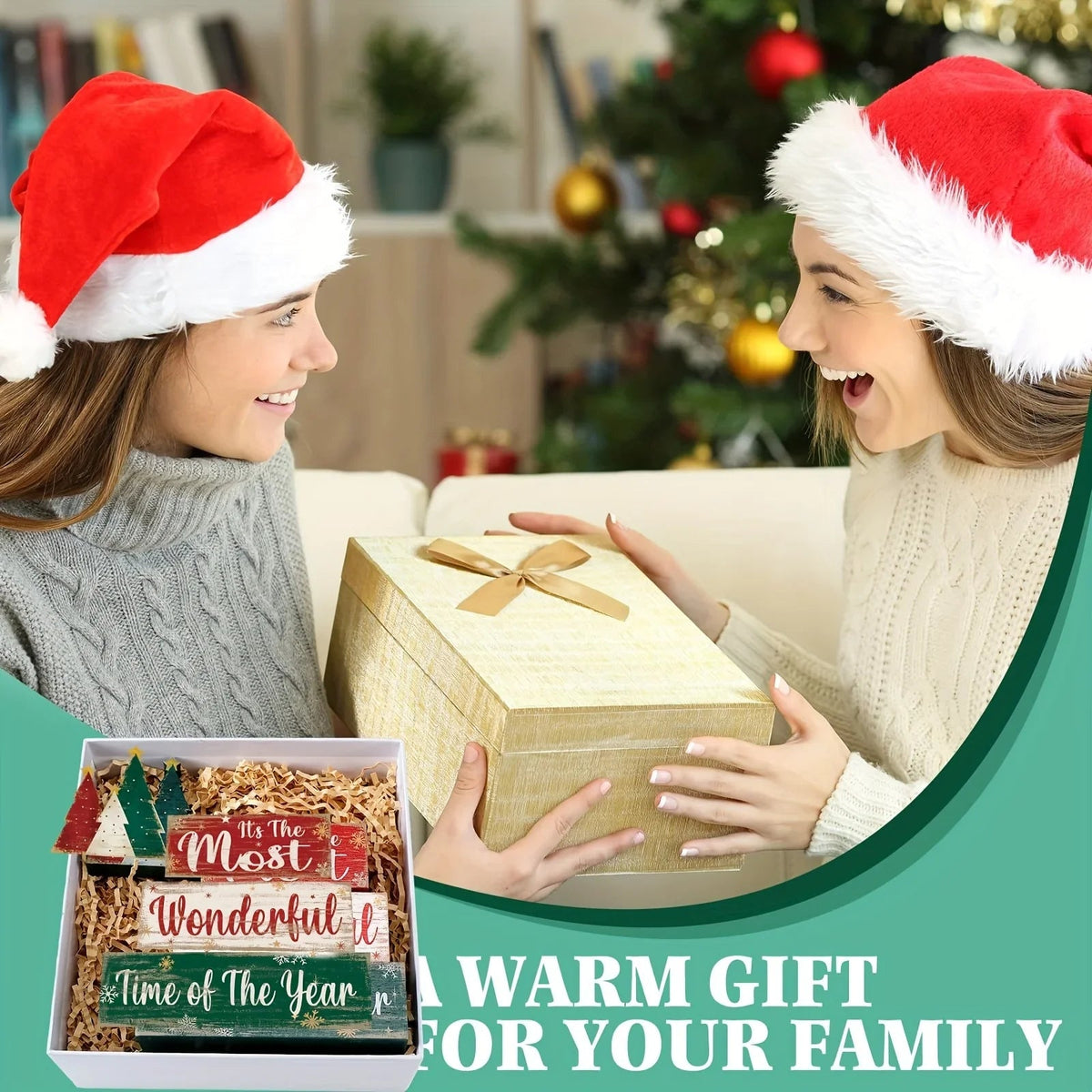 Wooden Christmas Tree Decoration with Layered Wooden Design