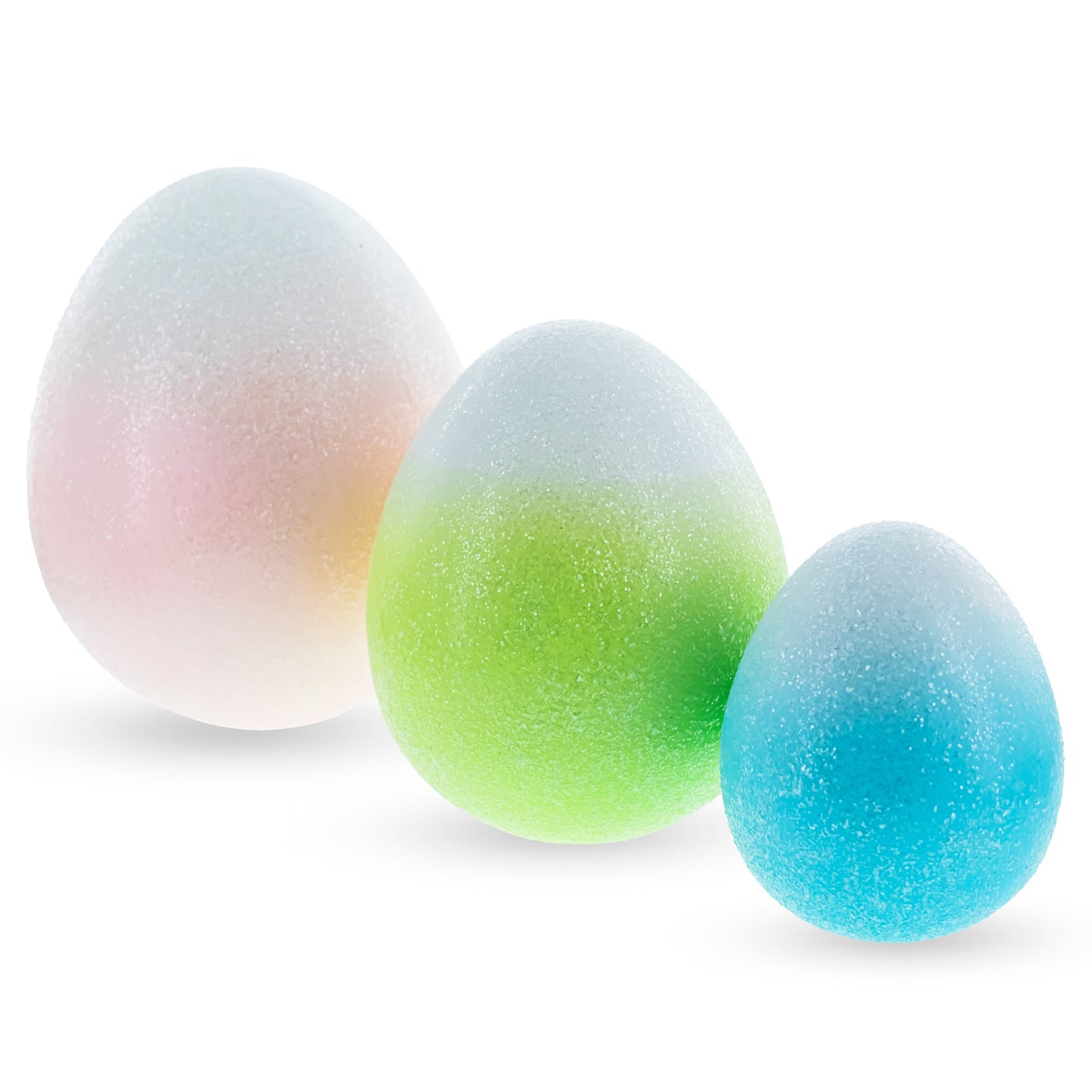 Set of Three Gradient Jumbo Large Easter Eggs 8 Inches