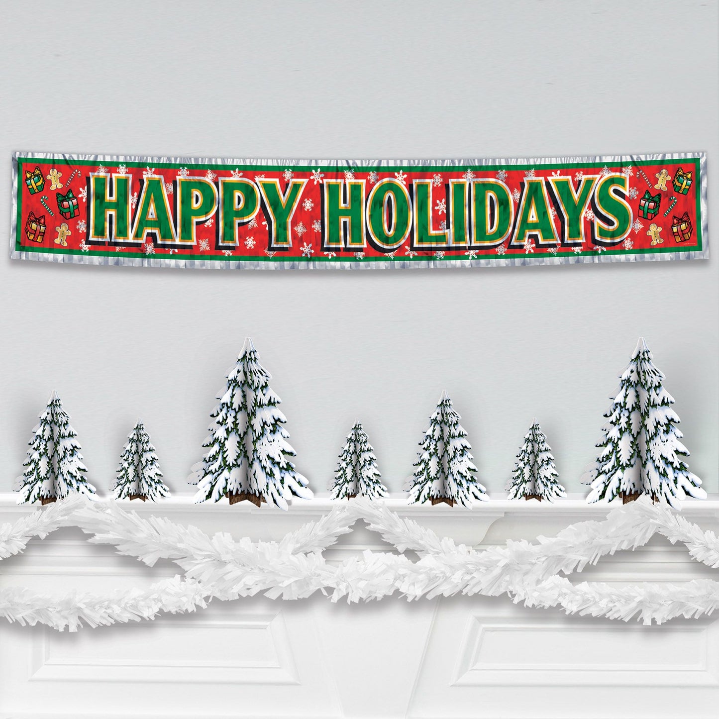 6 Ply Metallic Festooning Garland - White