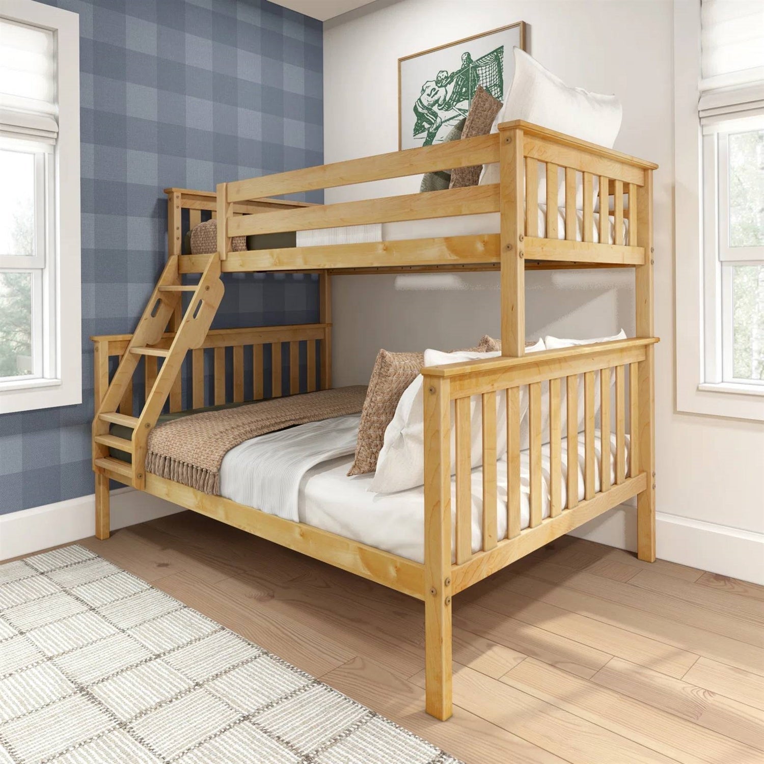 Bunk Beds in a cozy room setting with wooden design and spacious sleeping area.