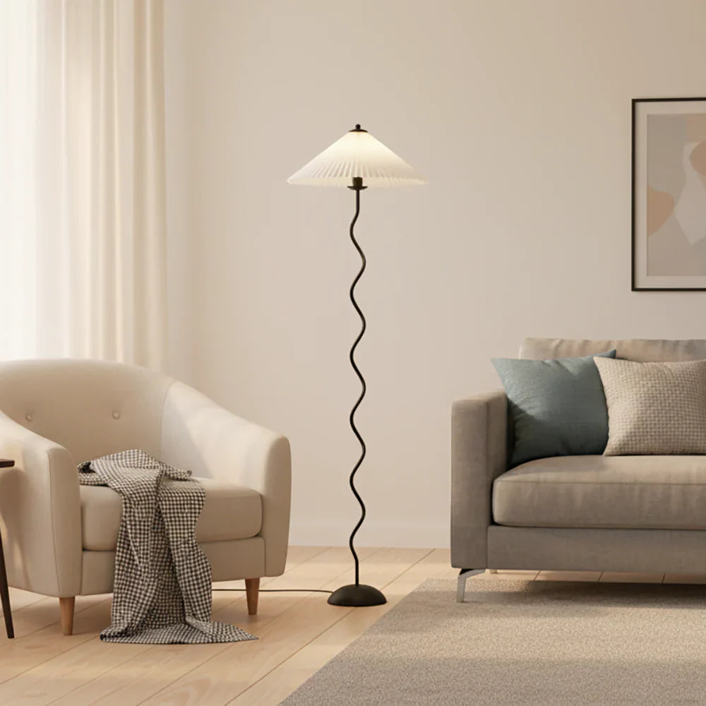 Elegant Floor Lamps enhancing modern living room decor with stylish furniture and warm lighting.