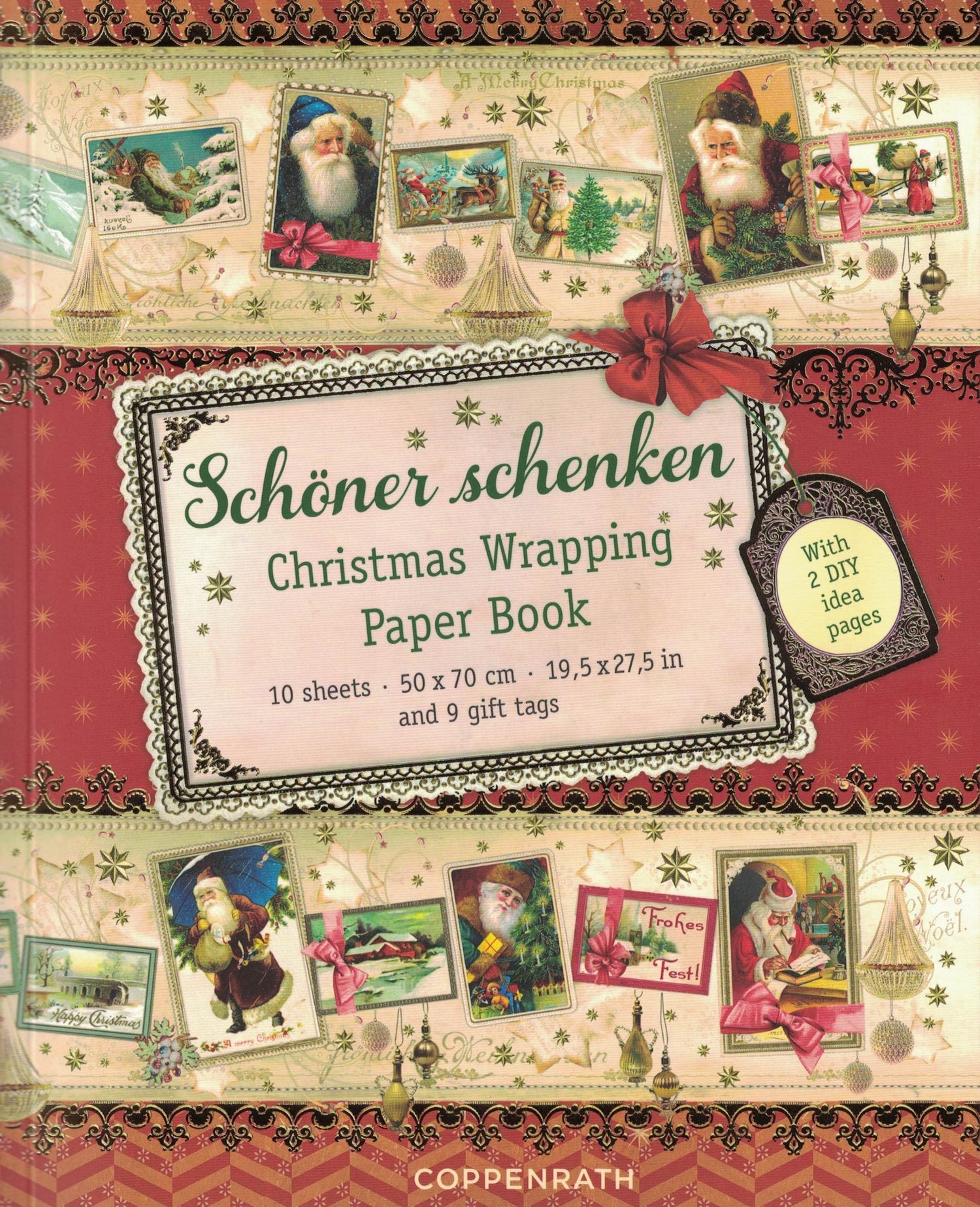 Gift Wrap collection featuring a Christmas Wrapping Paper Book with 10 sheets and gift tags.