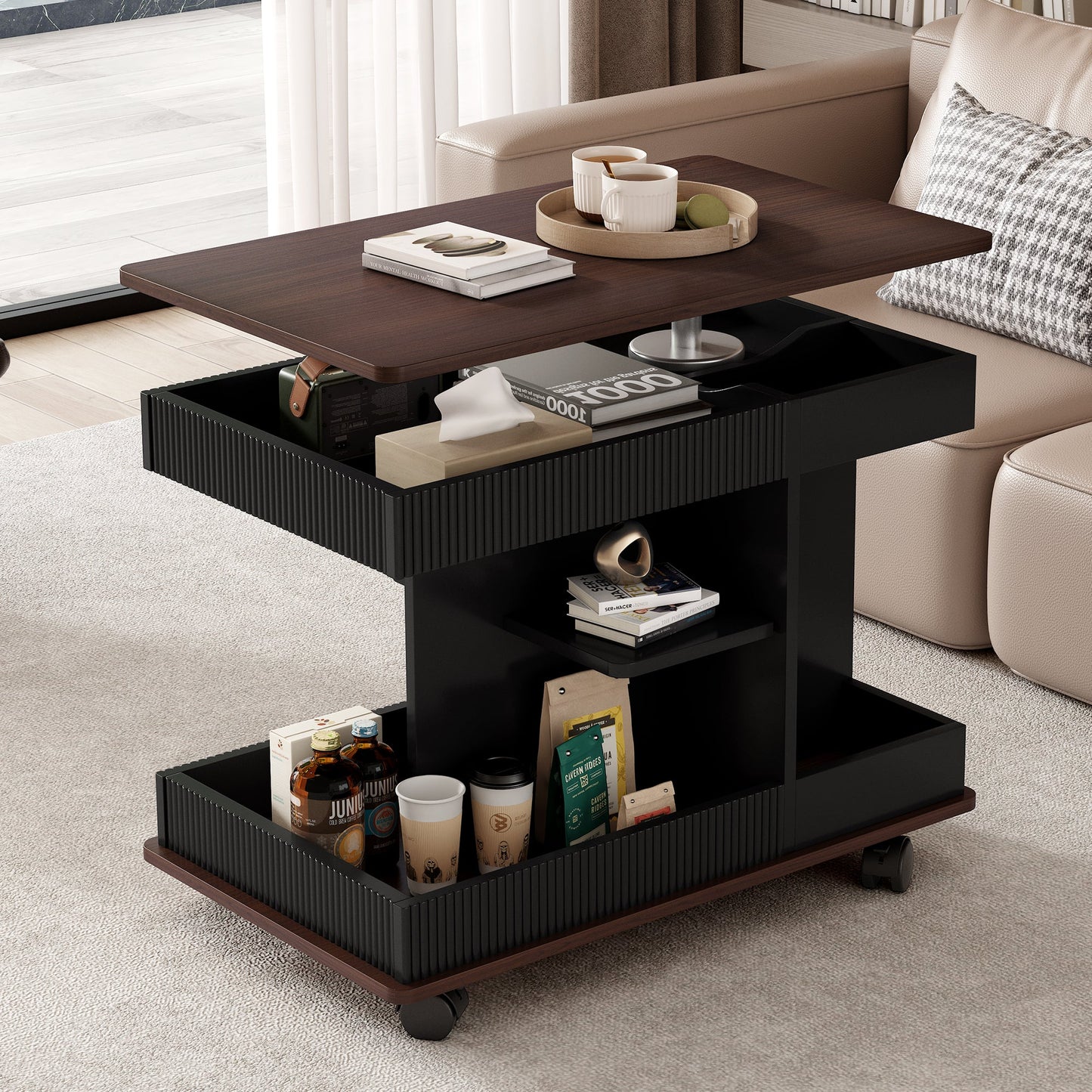 U-Can Adjustable End Table with Wheels