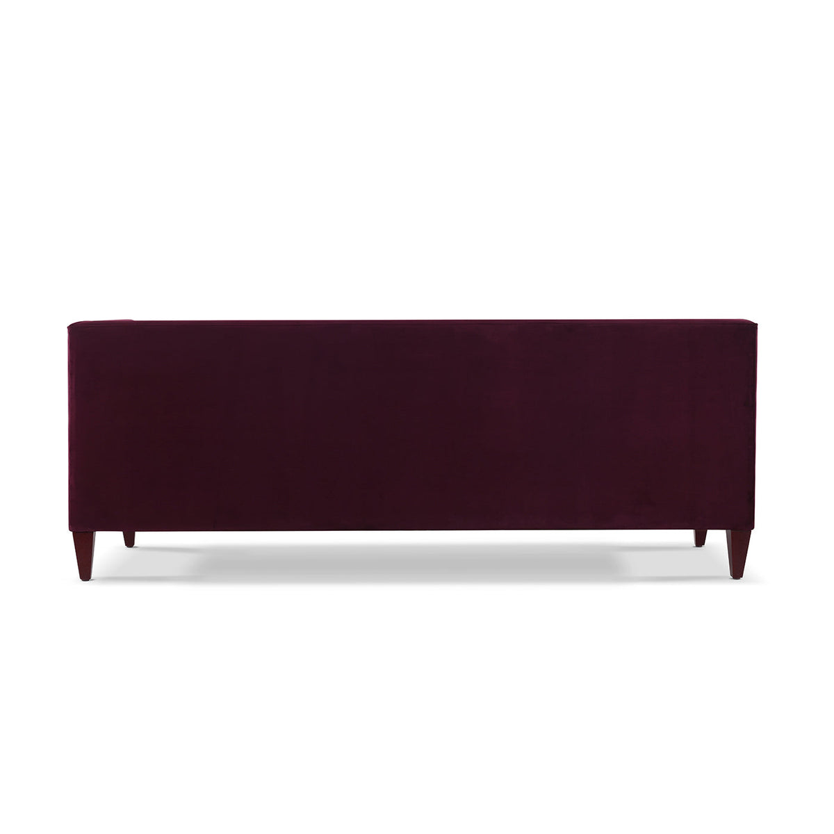 Jack 84" Modern Tuxedo Tufted Sofa, Burgundy Velvet
