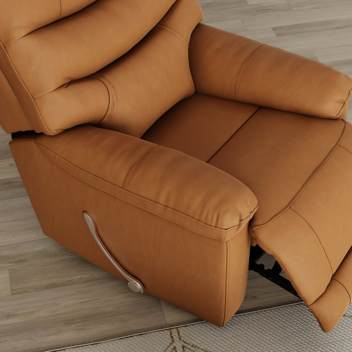 Global Home Swivel Glider Recliner with Manual Footrest In Oslo Antelope