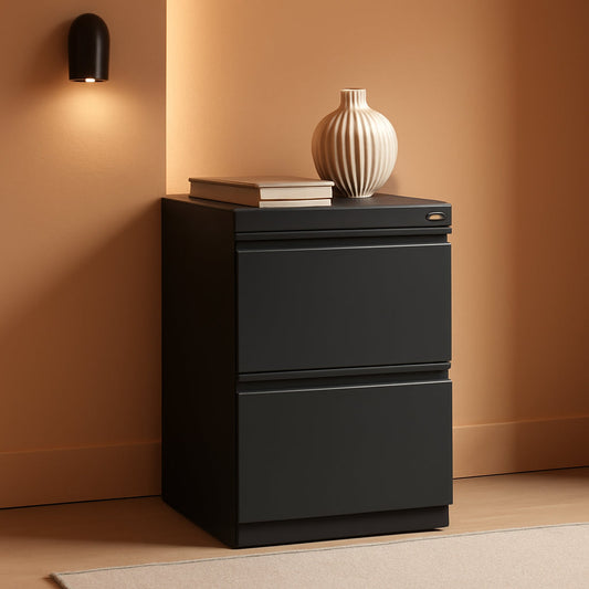 Two Drawer 27.75in Charcoal Metal Filing Cabinet Lockable