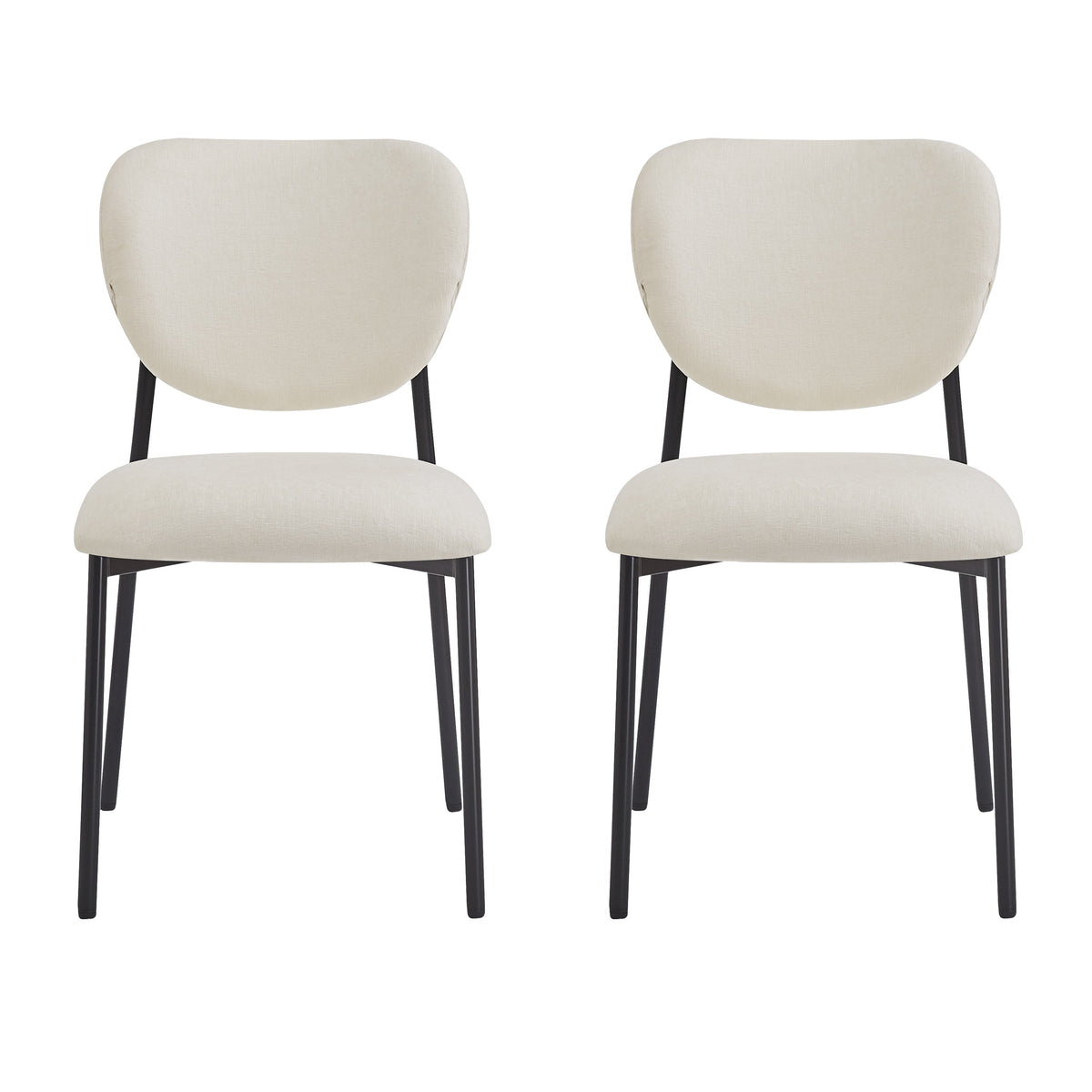 Upholstered Dining Chairs With Metal Legs (Set of 2)