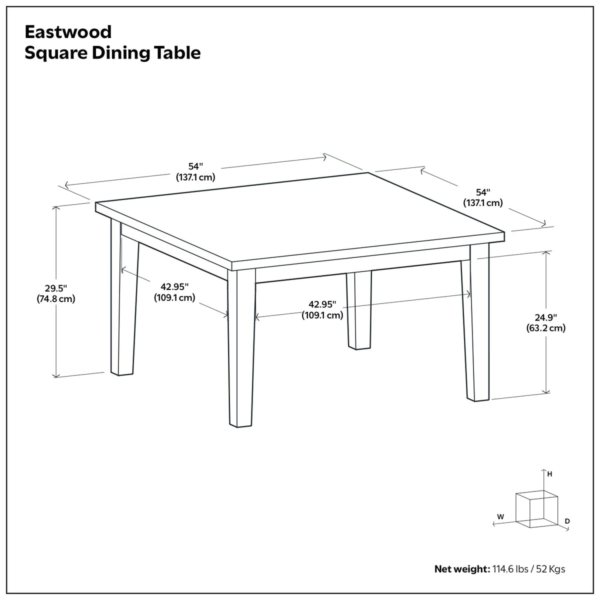 Eastwood Square Dining Table