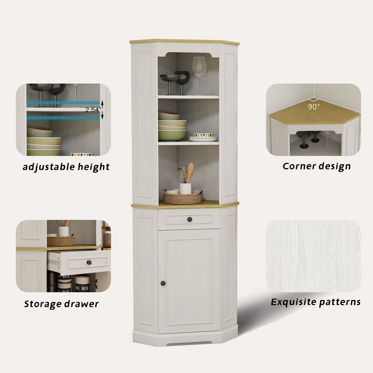 68" Tall Corner Cabinet