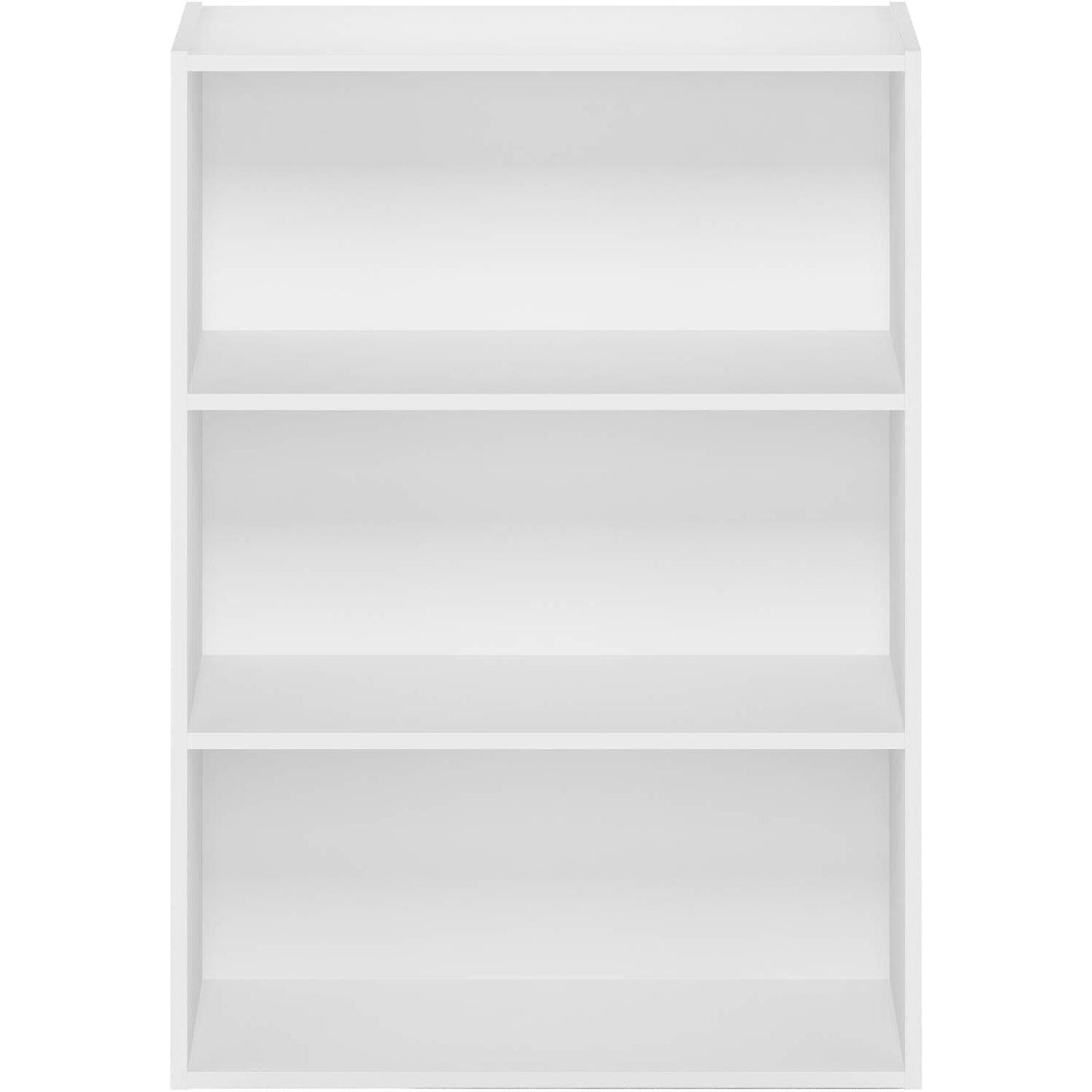 Pasir 3-Tier Open Shelf Bookcase White 31.5 Inch High